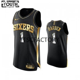 Dres Philadelphia 76ers James Harden 1 Nike 2022 Golden Edition Crno Swingman - Dječji